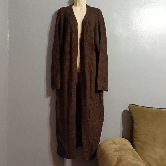 Shein Plus drop shoulder open front split hem cardigan 2xl - Picture 8 of 17